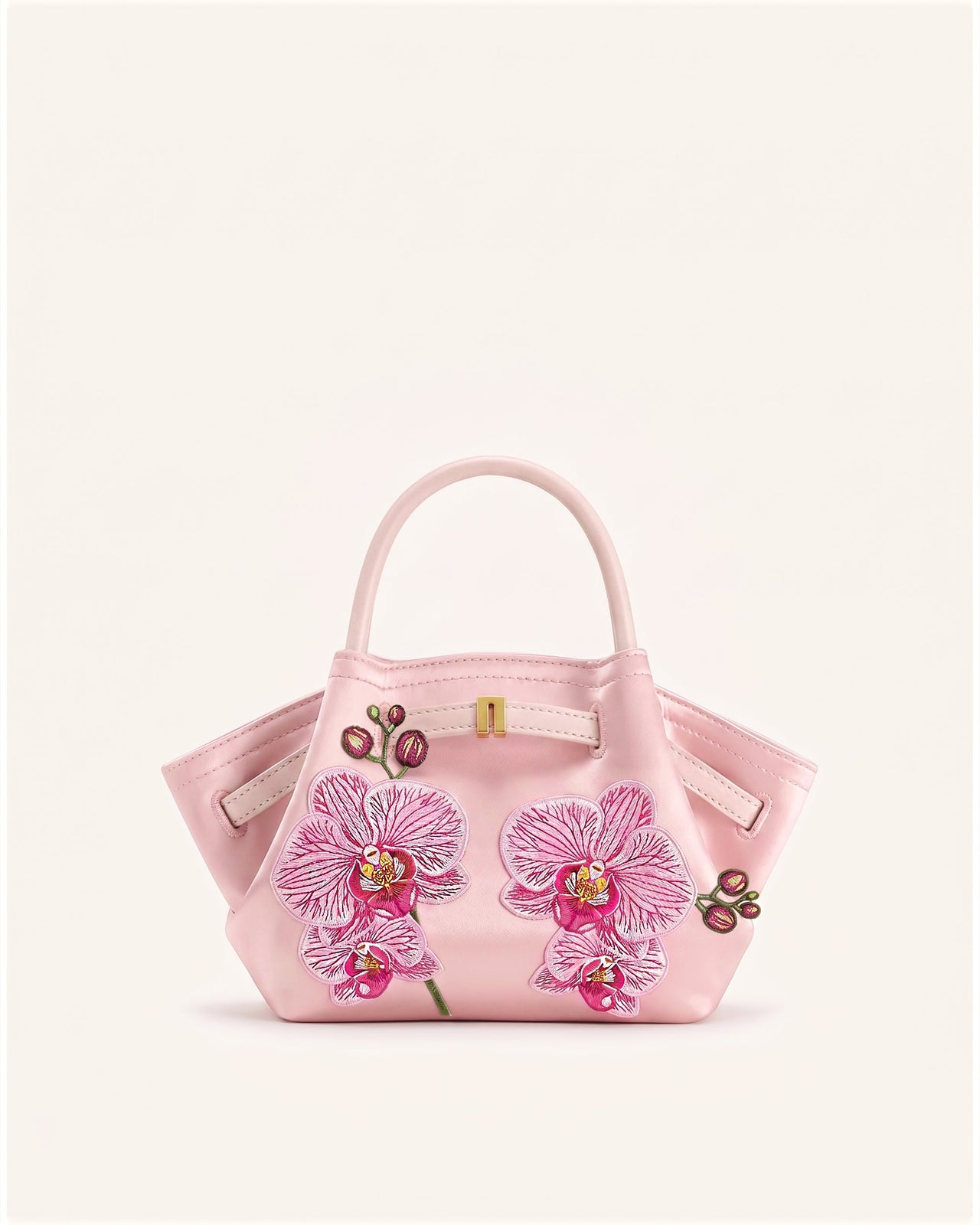 Hana Mini Phalaenopsis Orchid Embroidery Tote Bag - Pink