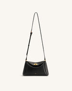 Greta Twist-Lock Crossbody Bag - Black