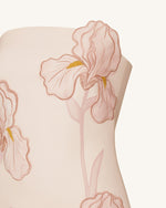 Iris Floral Print Strapless Dress - Pink