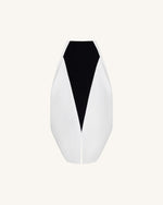 Monochrome Paneled Structured Pannier Maxi Skirt - Black