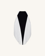 Monochrome Paneled Structured Pannier Maxi Skirt - Black