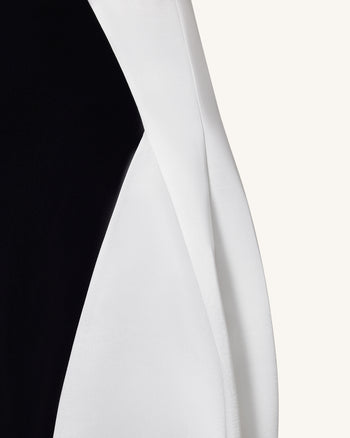 Monochrome Paneled Structured Pannier Maxi Skirt - Black