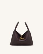Maelle Dachshund Charm Double Handle Bag - Dark Brown