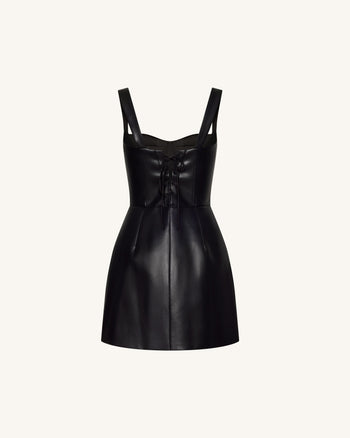 Iris Floral Print Corset Dress - Black