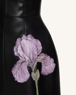 Iris Floral Print Corset Dress - Black