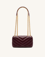 Riley Dachshund Quilted Flap Shoulder Bag - Deep Burgundy