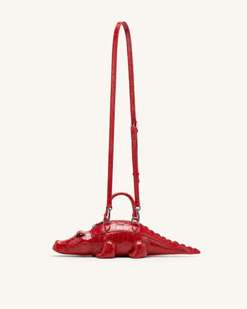 Jayden Crocodile Novelty Handbag - Red