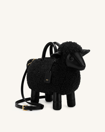 Luna Sheep Top Handle Bag - Black