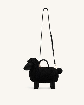 Luna Sheep Top Handle Bag - Black
