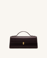 Delphine Flap Top Handle Bag - Dark Brown