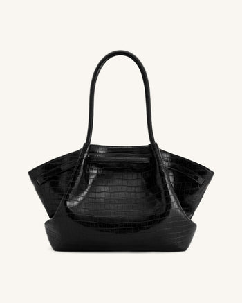 Hana Large Tote Bag - Black Croc