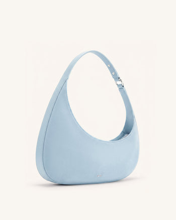 Harlee Faux Suede Shoulder Bag - Misty Blue