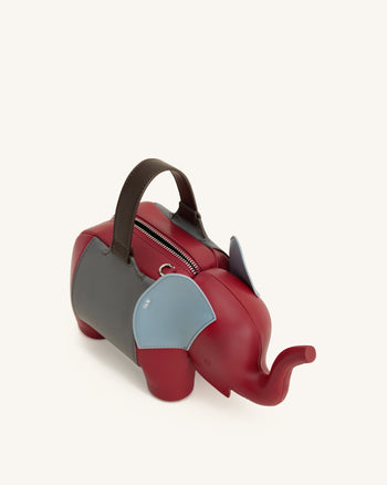 Claire Elephant Shaped Handbag - Red/Dark Gray