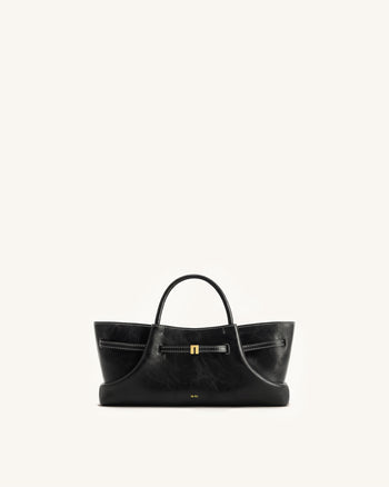 Maeve Dachshund Metal Charm Tote Bag - Black