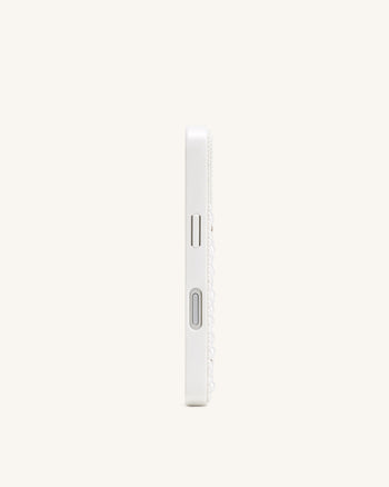 Pearl Embellished Phone Case - White