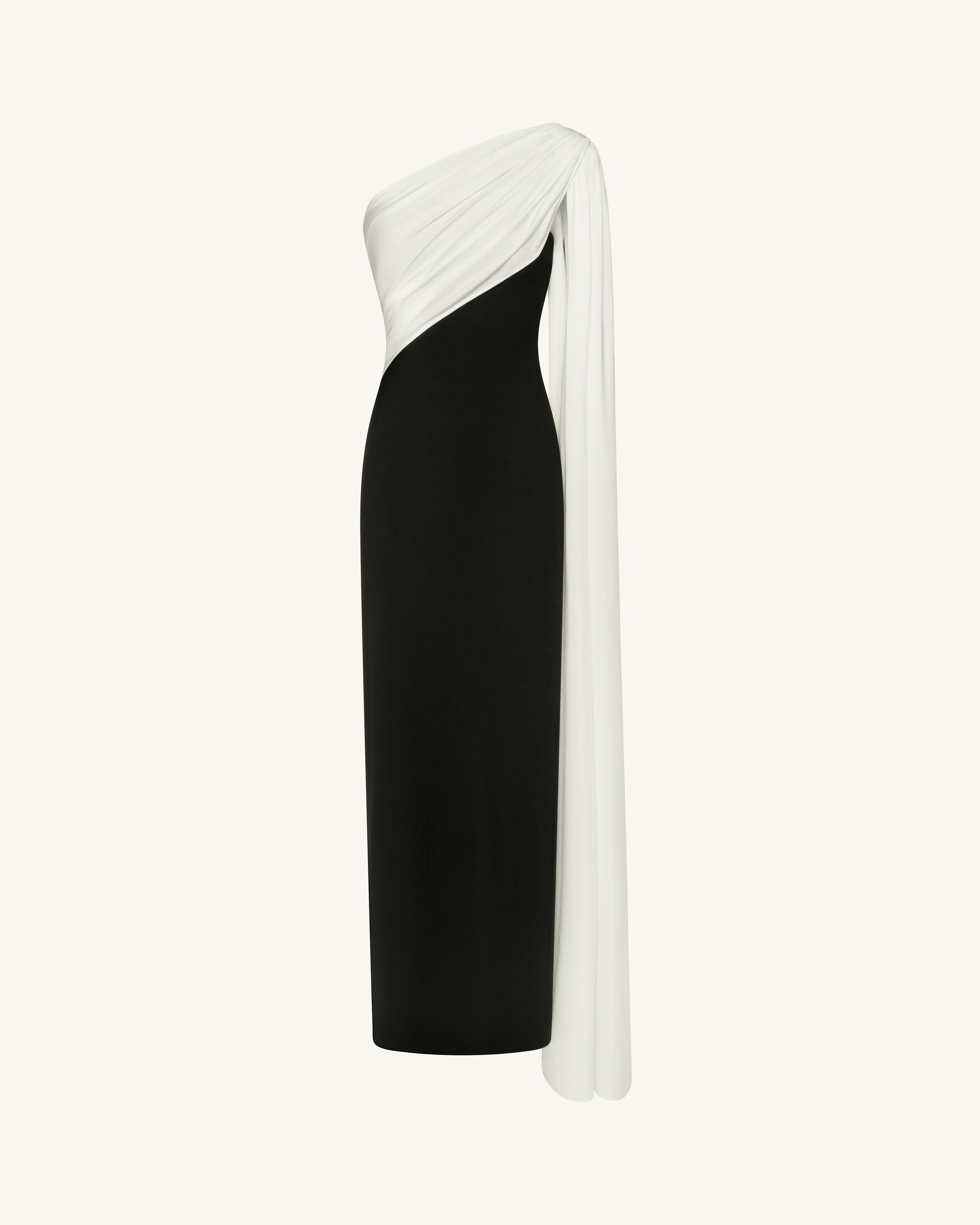 One Shoulder Draped Maxi Dress