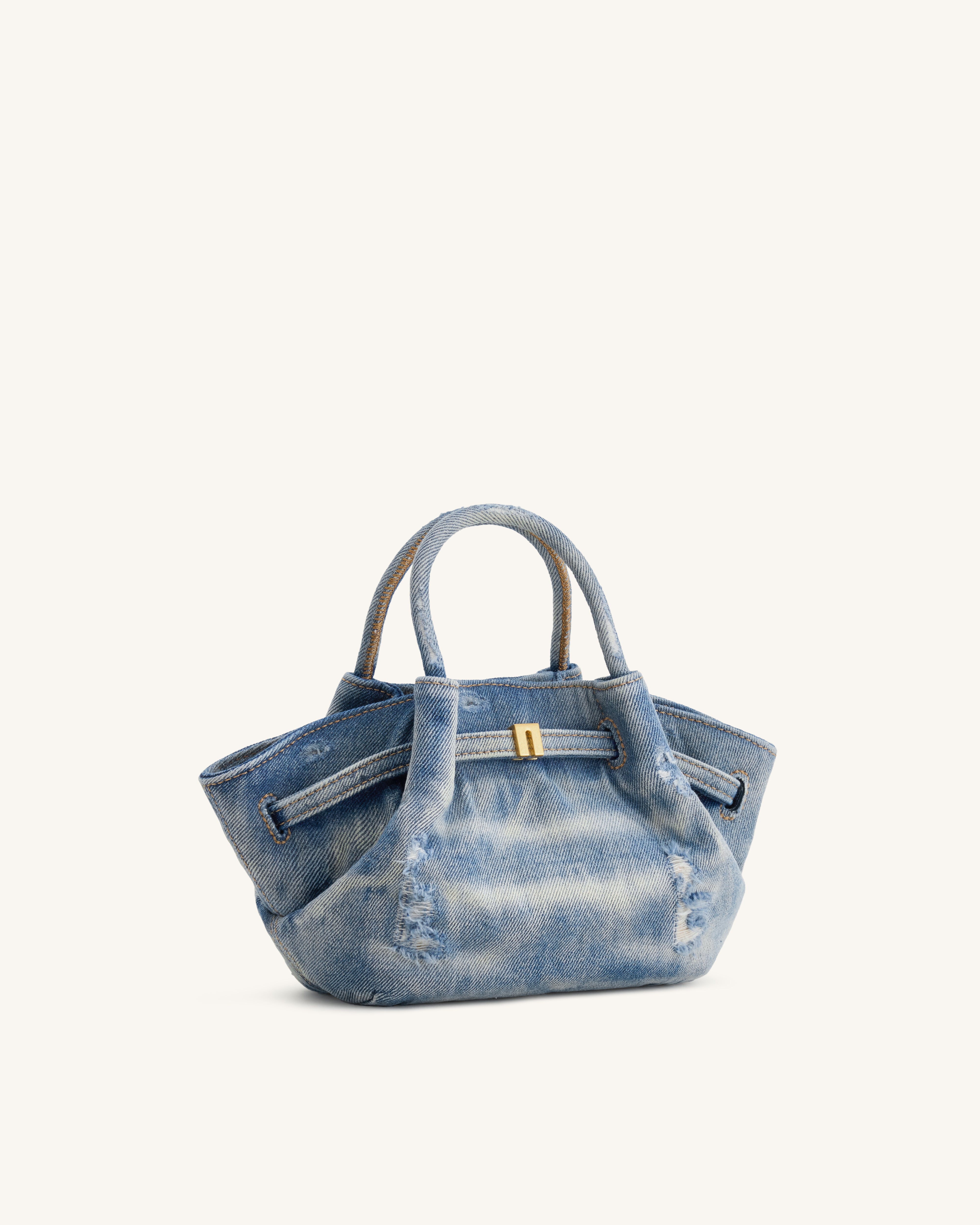 Hana Mini Denim Tote Bag - Blue – JW PEI LATAM