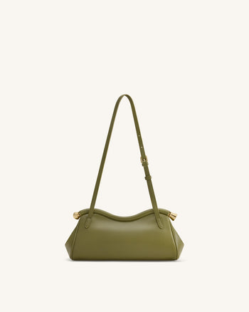 Naomi Curved Shoulder Bag - Olive Green