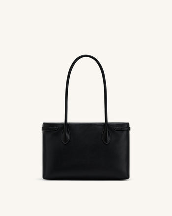Camille Buckle Strap Tote Bag - Black