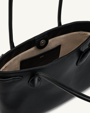 Camille Buckle Strap Tote Bag - Black