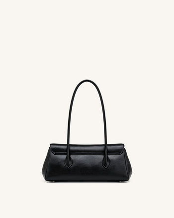 Solenne East-West Shoulder Bag - Black
