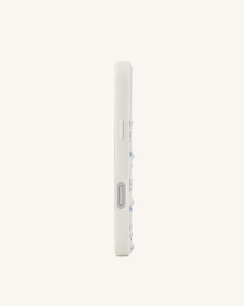 Crab Pattern Faux Pearl Phone Case - White