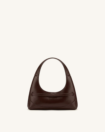 Noelle Belted Shoulder Bag - Dark Brown