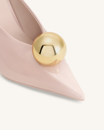 Sofia Angled Vamp Heel Mules - Dusty Pink