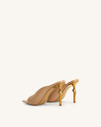 Noemi Pointed-Toe Mule Heels - Khaki