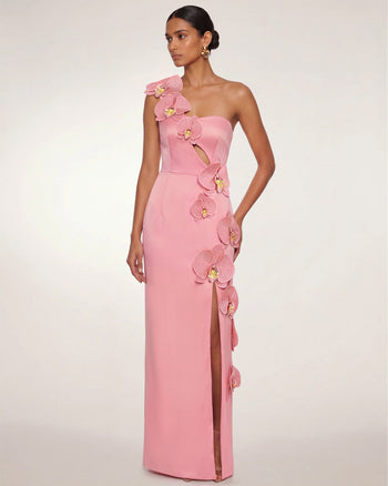 Orchid Embellished Cutout Slit Maxi Dress - Blush Pink