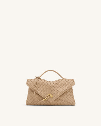 Celeste Woven Envelope Bag - Khaki