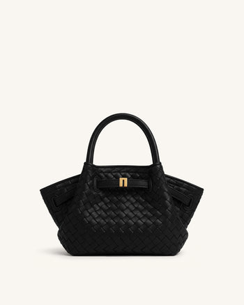 Hana Mini Weave Tote Bag - Black