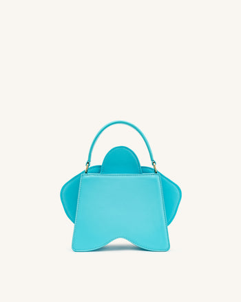 Flora Orchid Shaped Top Handle Bag - Pink Blue