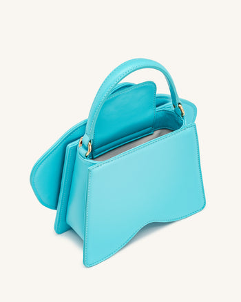 Flora Orchid Shaped Top Handle Bag - Pink Blue
