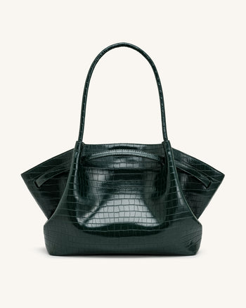Hana Large Tote Bag - Green Croc