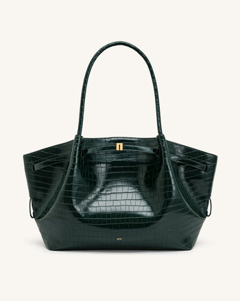 Hana Large Tote Bag - Green Croc