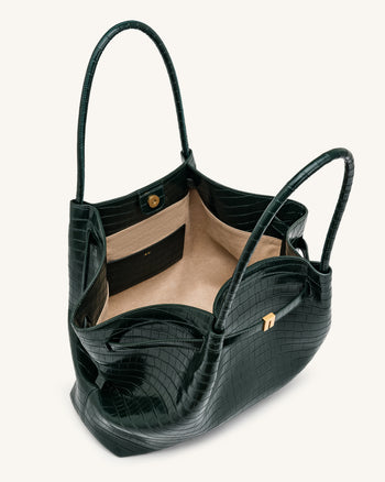 Hana Large Tote Bag - Green Croc