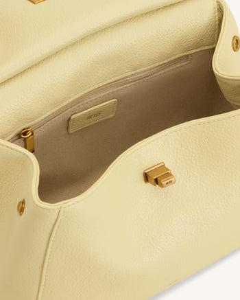 Lucia Classic Top Handle Bag - Light Yellow