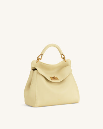 Lucia Classic Top Handle Bag - Light Yellow