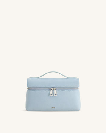 Thea Faux Suede Top Handle Bag - Light Blue