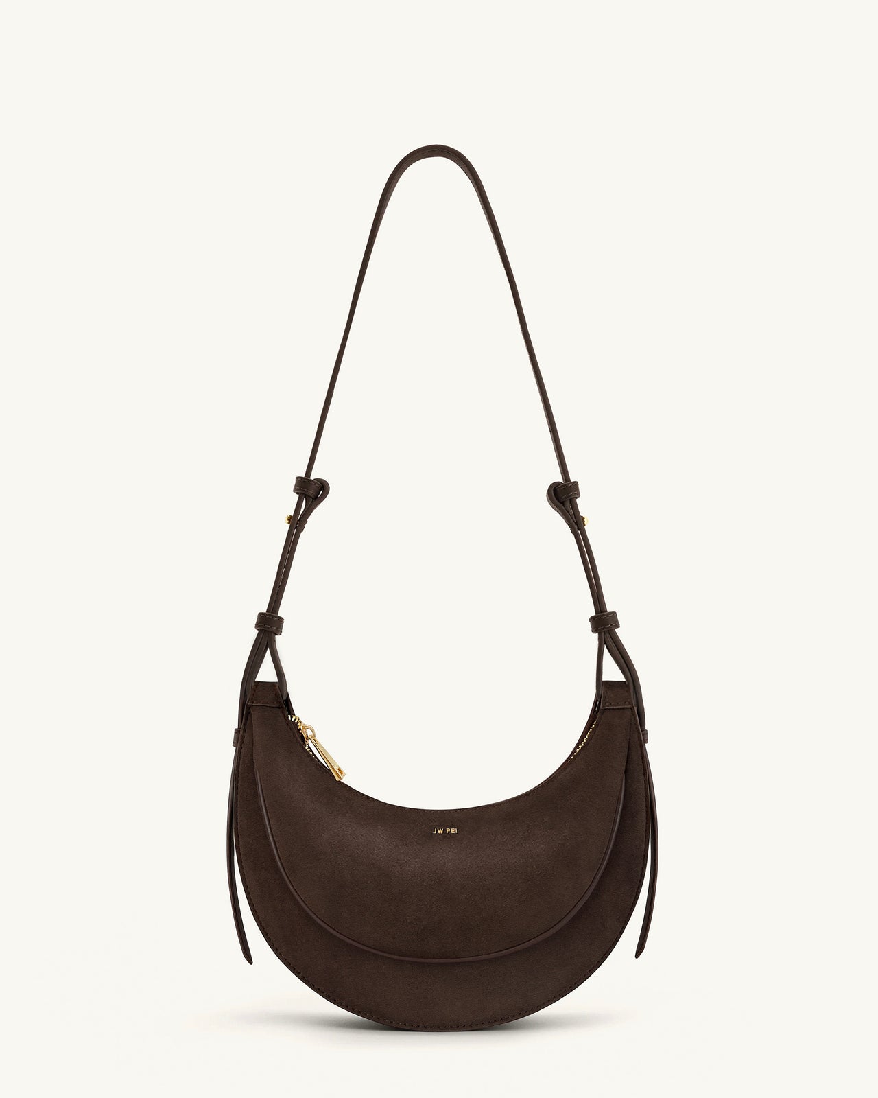 Sharon Faux Suede Crossbody Bag - Coffee Brown