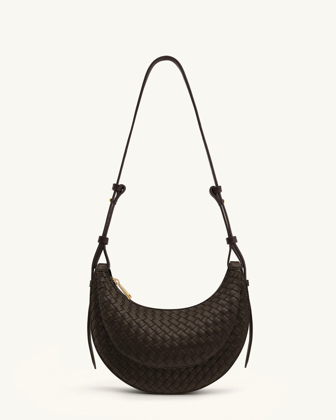 Sharon Woven Crossbody Bag - Coffee Brown
