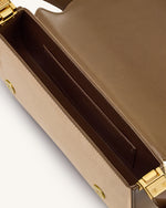 Joy Faux Suede Shoulder Bag - Khaki Brown