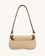 Joy Faux Suede Shoulder Bag - Khaki Brown