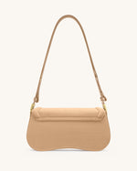 Joy Croc-Embossed Faux Suede Shoulder Bag - Beige
