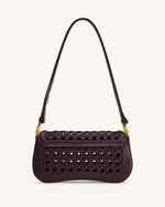 Joy Woven Shoulder Bag - Dark Red