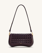 Joy Woven Shoulder Bag - Dark Red