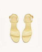 Alivia Gold Metal Heel Sandals - Pale Yellow
