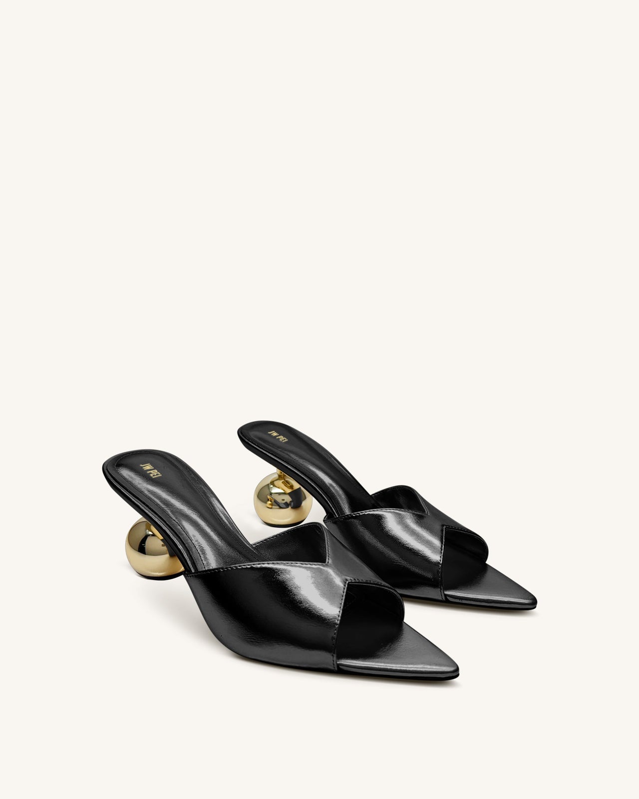 Ellie Sphere Heel Mules - Black