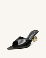Ellie Sphere Heel Mules - Black